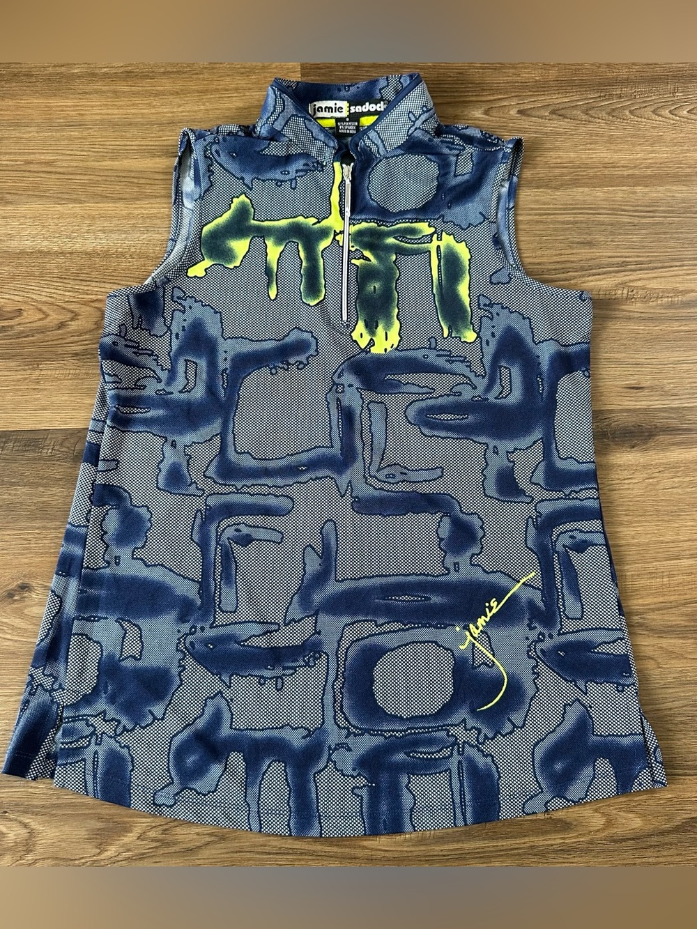 Jamie Sadock Golf Shirt Women Small Sleeveless 1/4 Zip Performance Stretch